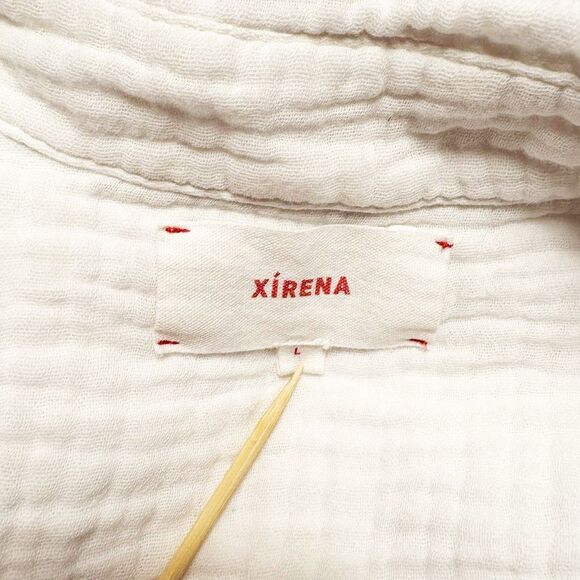 XIRENA Scout Gauze Button Down Shirt Size large White $198 - Picture 9 of 10